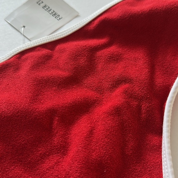 NWT Forever 21 Terry Cloth Red Bikini Bottom Sz M - Picture 3 of 3